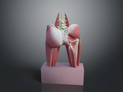 Medical Device Detailed Human Spine And Muscle Anatomical Model Display For Education 3d model