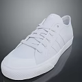 White Casual Sports Shoes With Lace Up Design For Daily Use And Clean White Sole