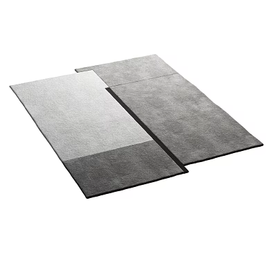 Gray Two Tone Square Rug with Soft Plush Texture for Modern Home Decor 3d model