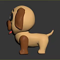 Cute Cartoon Dog Plush Toy With Big Eyes And Sticking Tongue In Yellow Brown