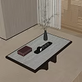 Tea table book ornaments 3d model
