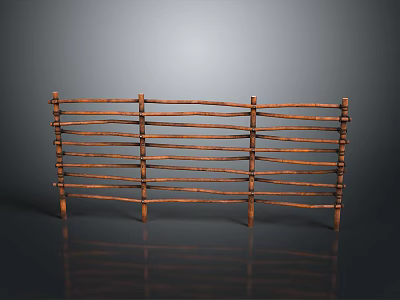 Natural Bamboo Fence Structure With Woven Design And Rustic Garden Appeal 3d model