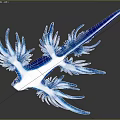Blue Aquatic Animal With Multiple Feathery Fins And Shimmering Body In Water