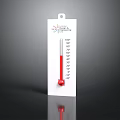 Liquid In Glass Thermometer With White Scale And Red Liquid Column Hanging Design