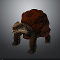 Red Patterned Shell Turtle With Brown Body And Textured Limb Features 3d model