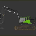 Volvo Tracked Excavator With Green Accents And Operator Cab Heavy Equipment