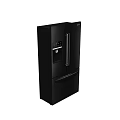 French Door Refrigerator Freezer In Black With Water Dispenser And Modern Design