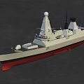 Modern Warship Design Featuring Advanced Radar System Bridge And Hull Structure