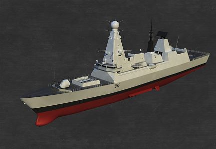 modern warship destroyer type british 3d model