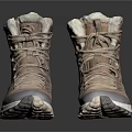 Brown High Top Outdoor Boots Featuring Fur Lined Collar Laces And Sturdy Sole