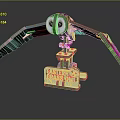 Eastern Grass Owl 3D Model Figure With Spread Wings And Detailed Stand