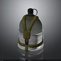 Military Grenade Design With Olive Green Straps And Metal Base