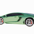 Green Lamborghini Luxury Sports Car With Sleek Exterior And Alloy Wheels