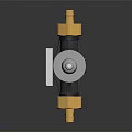 Gray And Yellow Mechanical Valve Component With Threaded Ends And Plastic Parts 3d model