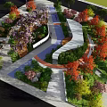 Vibrant Garden Landscape Design With Curved Pathways Colorful Trees And Lush Greenery