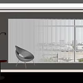 Vertical Blinds Covering Window In Modern Interior With Accent Chair Floor Lamp Natural Light