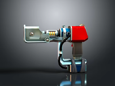 Handheld Smart Machine With Red And Metallic Design For Mechanical Operations 3d model