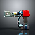 Handheld Smart Machine With Red And Metallic Design For Mechanical Operations