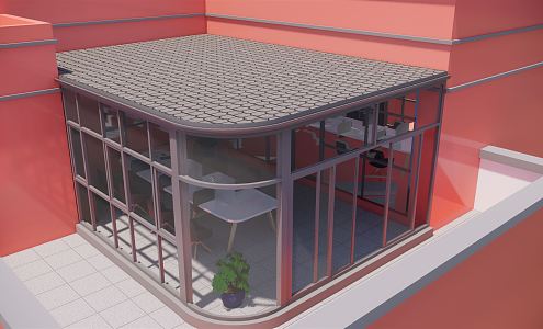 Modern Sun Room 3d model