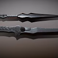 Fantasy Daggers With Sharp Blades Unique Handles And Metal Reflective Surface