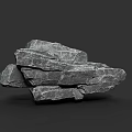 Natural Stacked Gray Rocks In Outdoor Scene With Rugged Textured Surface Against Dark Background