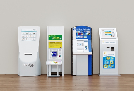 ATM Display Automatic Ticket Machine Number Pickup Machine Self-Service All-in-One Machine 3d model