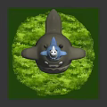 Large Grey Totoro And Small Blue Totoro Figure On Green Grass Base