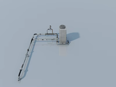 Modern Swing Door Hardware Components With Hinges And Frame Structure 3d model