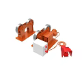 Orange Mechanical Roller Equipment With White Control Box And Red Clamp
