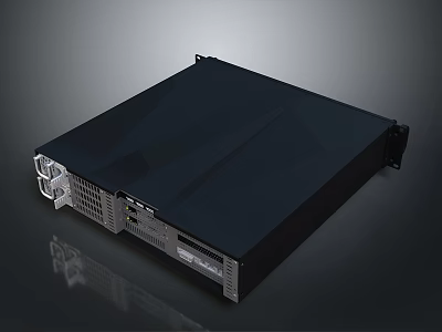 High Performance Black Computer Server Device With Rack Mountable Design And Ventilation Ports 3d model