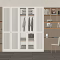 Modern Wardrobe Interior Design With White Paneled Doors And Glass Inserts