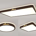 Modern Ceiling Lights with Rectangular Round Square Shapes Featuring Golden Mountain Patterns for Home 3d model