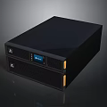 Professional Black Modern Electronic Server Device With Digital Display And Ventilation Grilles
