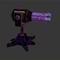 Futuristic Sci Fi Weapon With Blue Glowing Parts And Metallic Base Structure