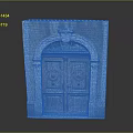 Vintage Architecture Featuring Arched Stone Frame And Carved Wooden Door