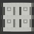 Three Layer Stacked Equipment Storage Units With Sturdy Industrial Design