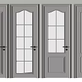Modern Hinged Doors With Various Styles And Glass Panel Designs For Home 3d model