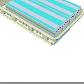 Multi Layered Light Base Tray With Blue White Stripes And Divided Sections