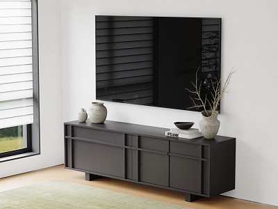 Modern TV Background Wall TV Cabinet Sideboard Pot Ornaments TV model