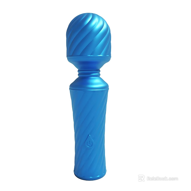 Blue Cylindrical Object With Spiral Texture And Water Drop Logo Design 3d model 
