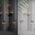 Modern Wall Mounted Decorative Lights With Geometric Shapes And Palm Leaves For Ambient Lighting