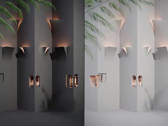 Gypsum lamp combination wall lamp corner lamp 3d model