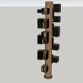 Modern Vertical Wooden Bookcase With Multiple Dark Storage Shelves And Compartments