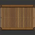 Wooden Stool With Slatted Seat And Sturdy Four Legs Simple Design