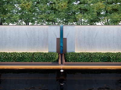 Modern landscape wall entrance opposite landscape modeling landscape wall demonstration area falling water landscape wall residential area enclosure unit entrance wall metropolitan landscape wall 3d model