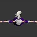 Anime Character In Purple Dress With White Hair Bow And Outstretched Arms