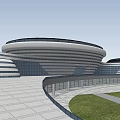 modern high-speed railway station 3d model