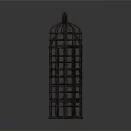 Decorative Metal Bird Cages With Grid Design And Hanging Hooks Set Of Two