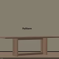 Poliform Modern Wooden Dining Table With Simple Geometric Legs Against Light Wall And Wooden Floor
