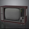 Old fashioned Burgundy Television With Classic Design And Control Knobs